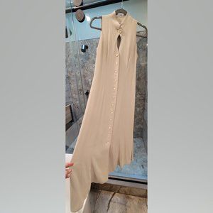 90s like new Korean maxi dress with buttons